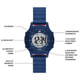 Skechers digital watch with magnetic blue silicone strap 37mm, imported from the UK