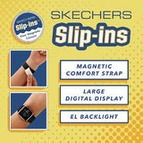 Skechers digital watch with magnetic blue silicone strap 37mm, imported from the UK