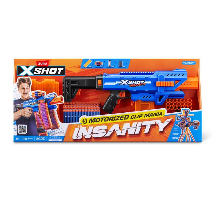 XSHOT Clip Mania blaster 72 darts, UK version