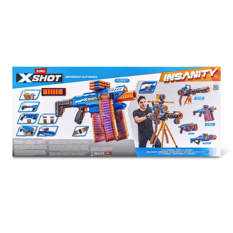 XSHOT Clip Mania blaster 72 darts, UK version