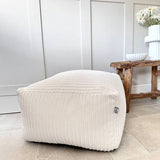 rucomfy ivory jumbo cord footstool, imported from the UK