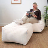 rucomfy ivory jumbo cord footstool, imported from the UK