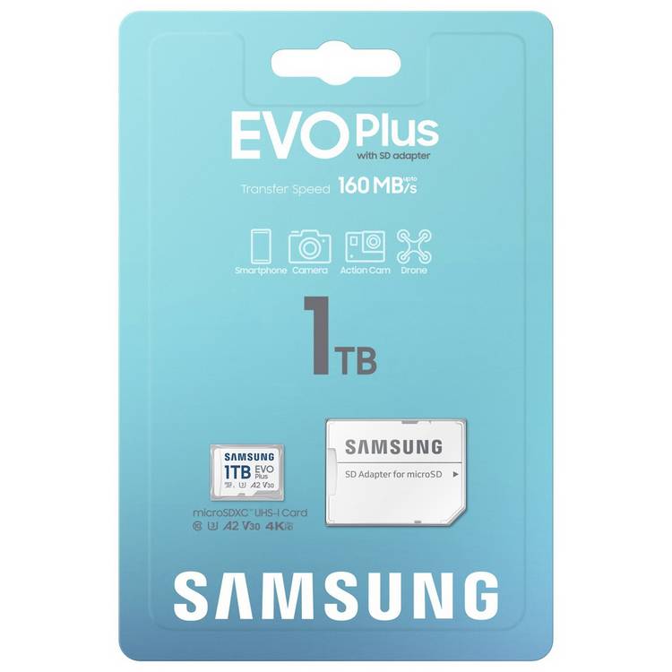 Samsung EVO Plus 1TB microSD memory card, UK version