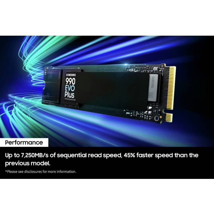 Samsung 990 EVO Plus internal SSD 4TB high-speed storage (British brand)