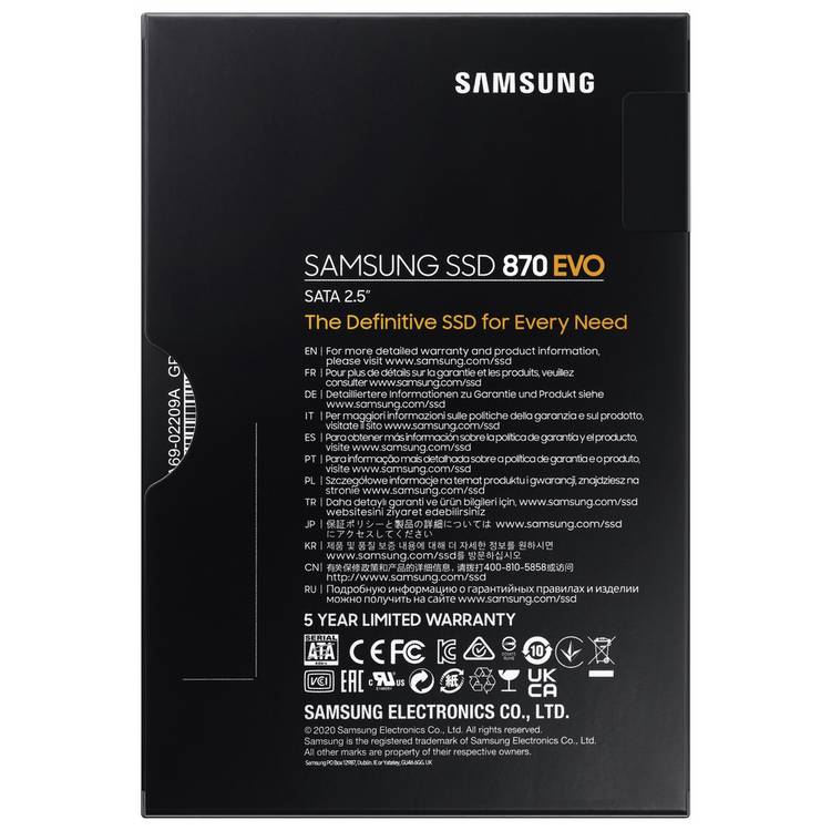 Samsung 870 EVO internal SSD 2TB, UK version