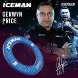 Red Dragon Gerwyn Price Iceman dartboard surround 70cm, imported from the UK