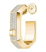 Harrods Messika Modernist Medium Yellow Gold and Diamond Single Hoop Earring (0.30ct)- Buy online at McGrocer