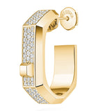 Messika Modernist yellow gold diamond single hoop earring 0.30ct, imported from the UK