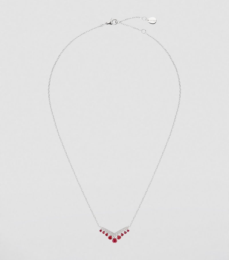Chaumet Joséphine Aigrette white gold ruby diamond pendant necklace, UK version