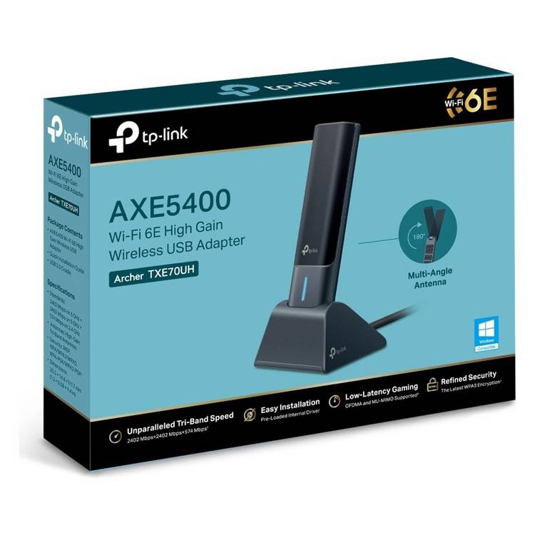 TP-Link Archer TXE70UH AXE5400 Wi-Fi 6E USB adapter - British product