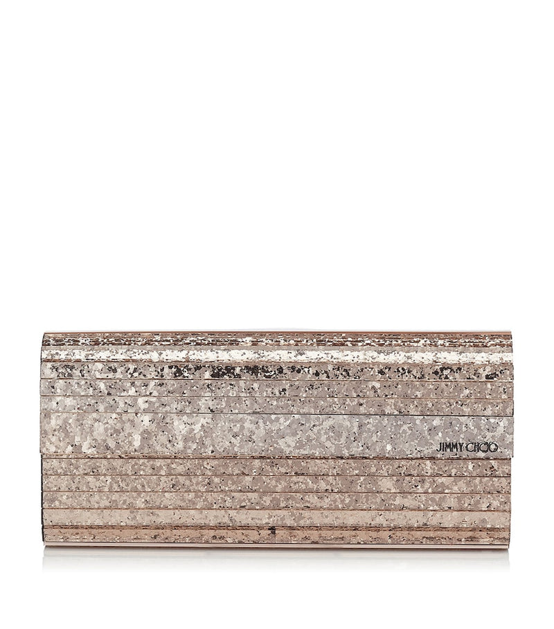 Jimmy Choo gold-toned glitter Sweetie clutch - British product
