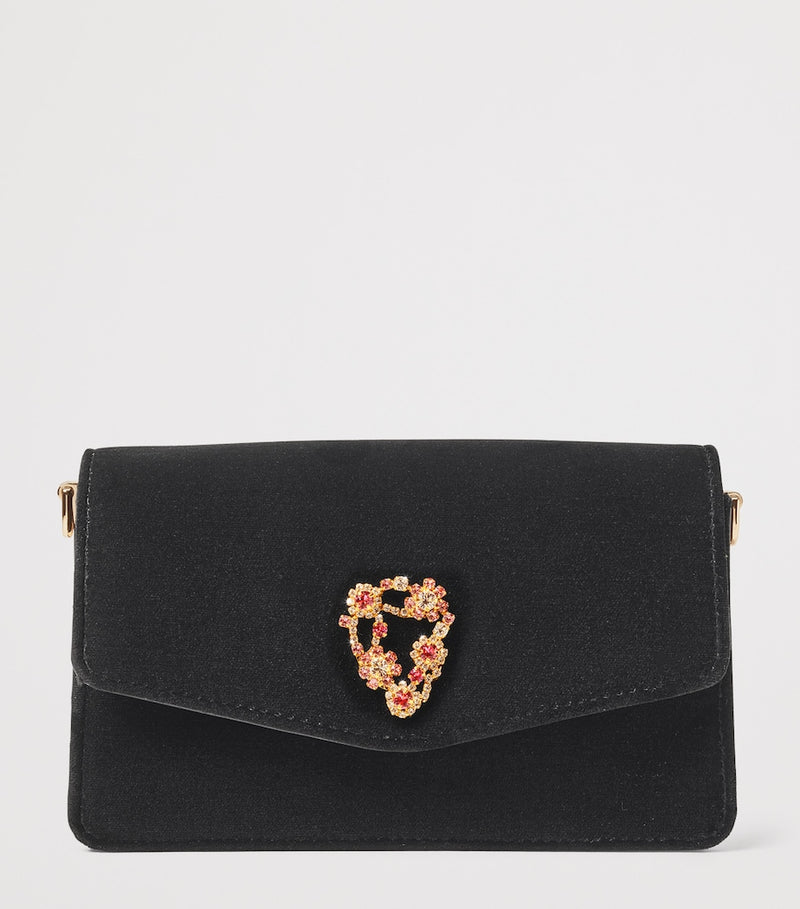 Aspinal of London velvet Eliza clutch bag (British brand)