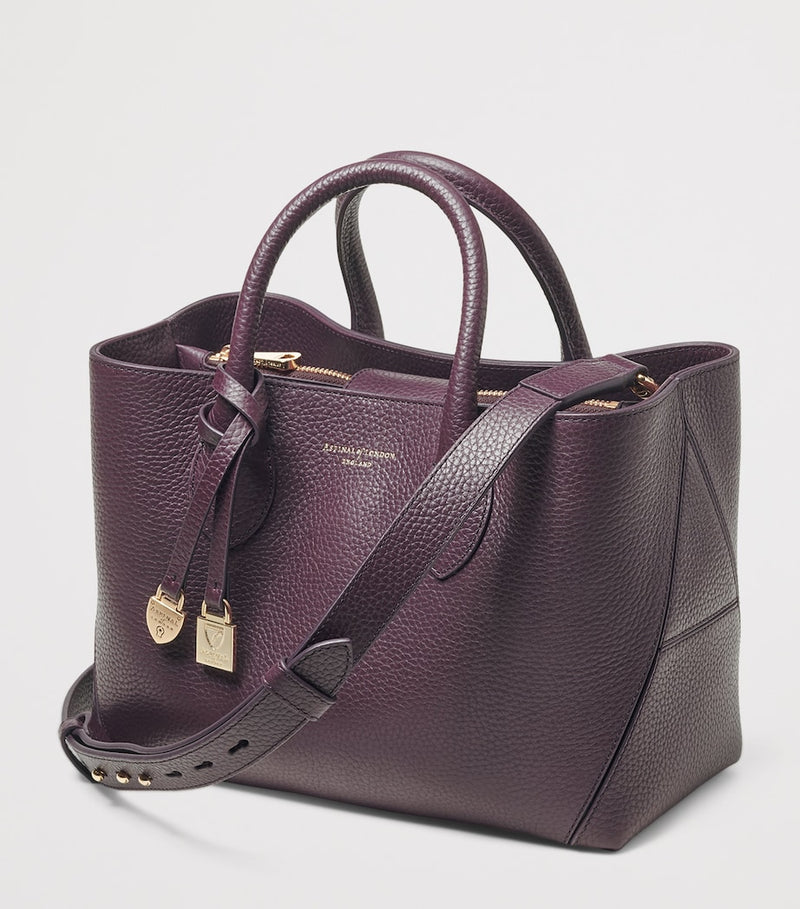 Aspinal of London midi leather tote bag, UK version