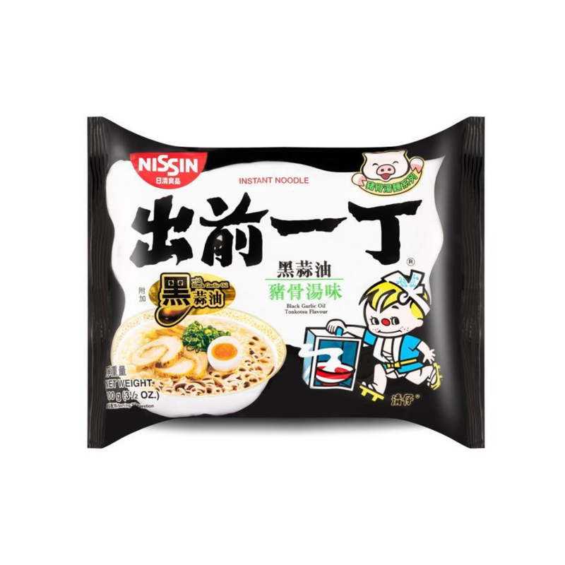 Nissin black garlic oil tonkotsu instant noodles, UK version
