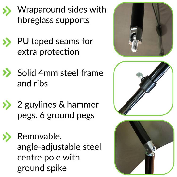 Kingcarp fishing umbrella with waterproof Oxford fabric, imported from the UK