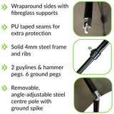 Kingcarp fishing umbrella with waterproof Oxford fabric, imported from the UK