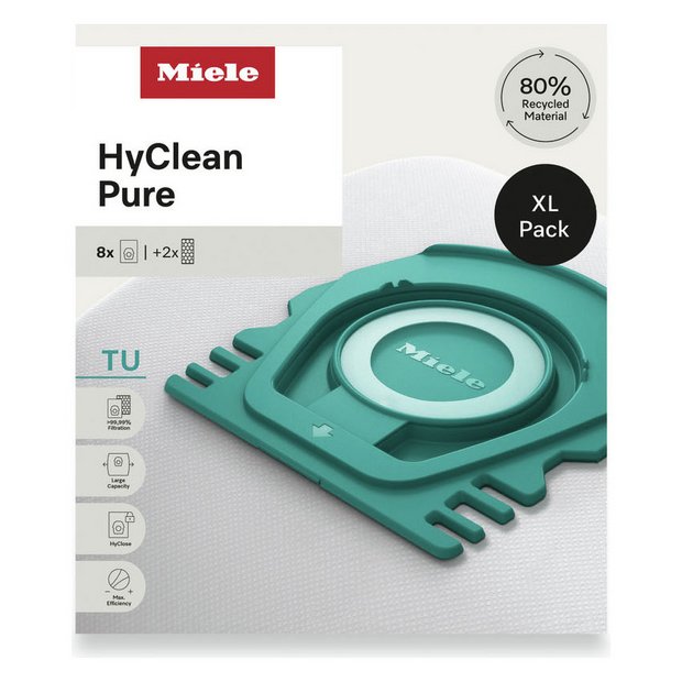 Miele HyClean Pure TU dust bags 8-pack - British product