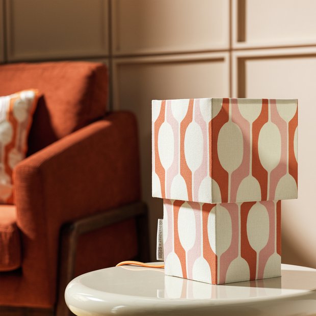 Habitat x Scion small billow fabric table lamp orange, UK version