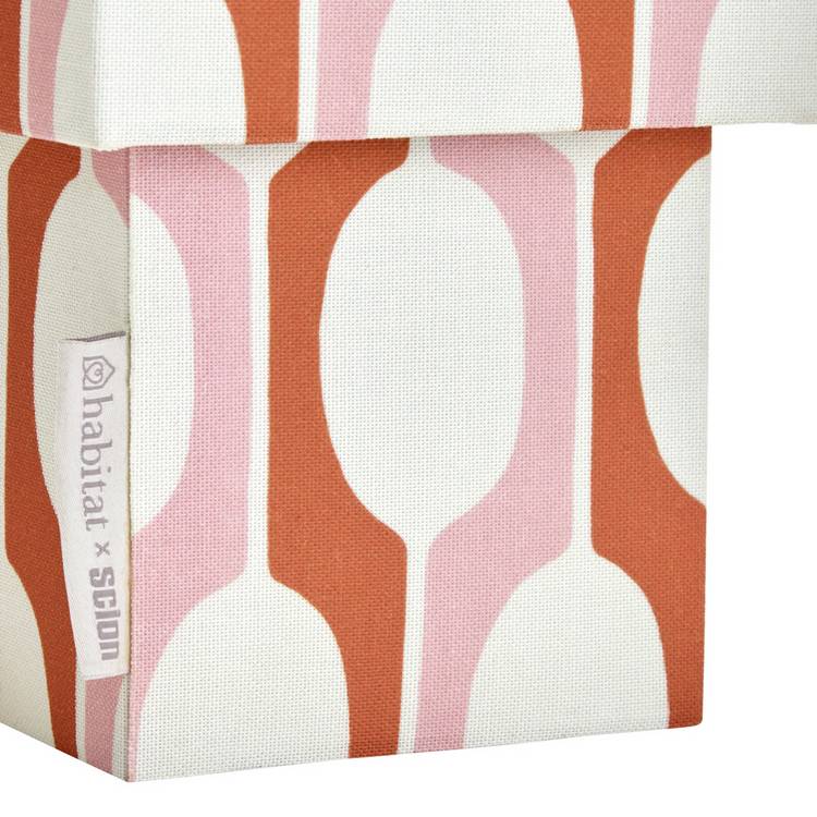 Habitat x Scion small billow fabric table lamp orange, UK version
