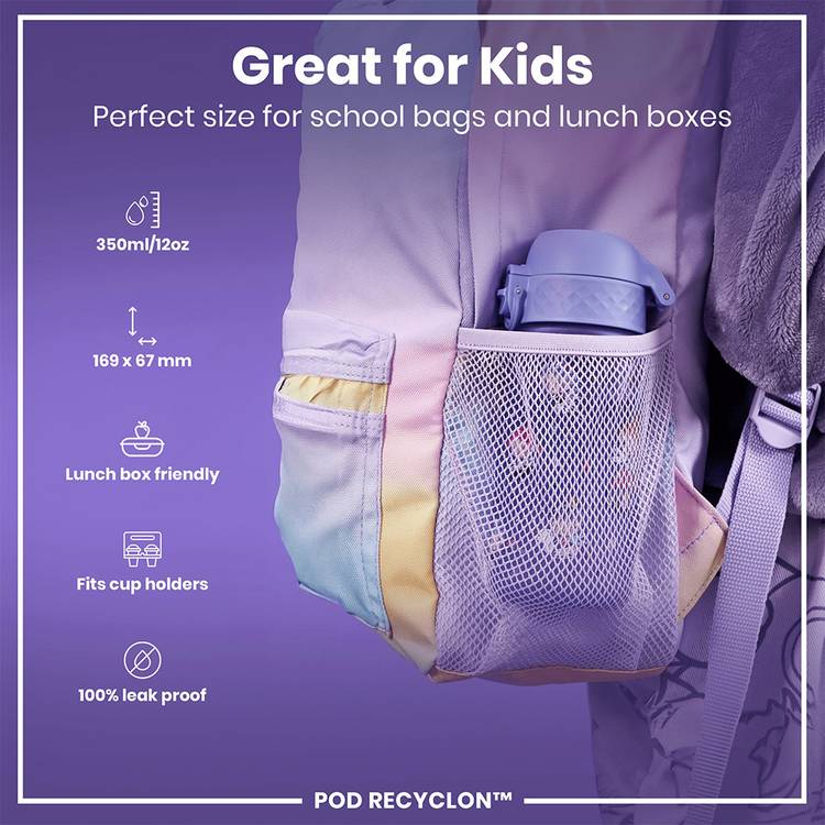 Ion8 Fairies Purple Water Bottle 350ml kids drinkware (British brand)