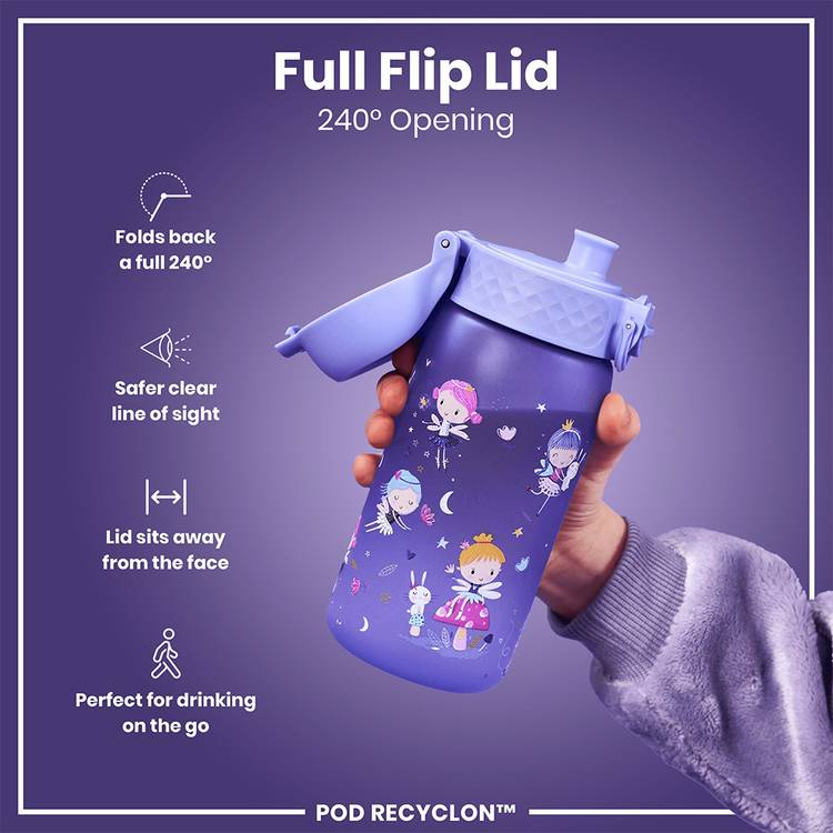 Ion8 Fairies Purple Water Bottle 350ml kids drinkware (British brand)