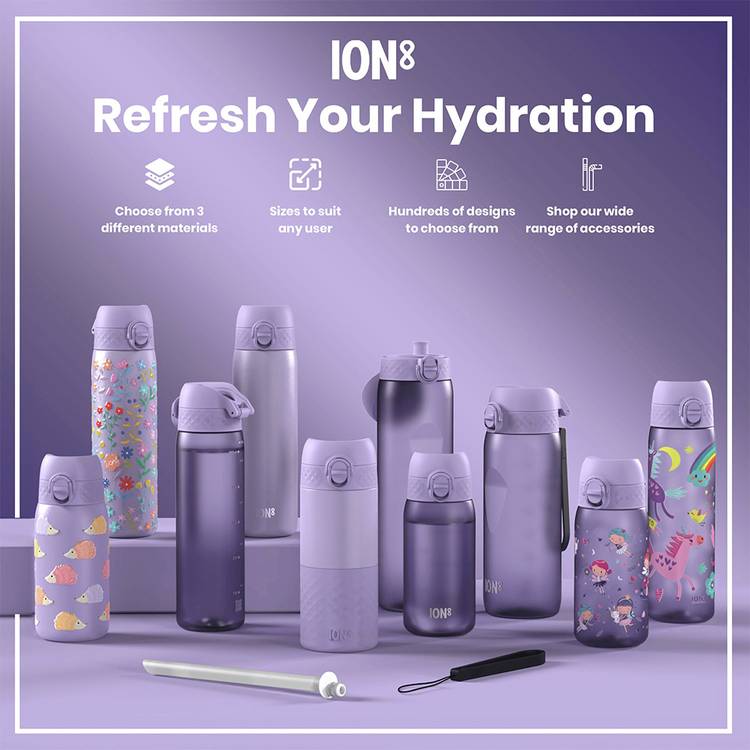 Ion8 Fairies Purple Water Bottle 350ml kids drinkware (British brand)