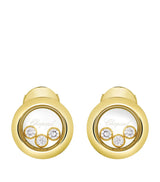 Harrods Chopard Yellow Gold and Diamond Happy Diamonds Icons Earrings- Buy online at McGrocer