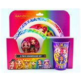 Zak Rainbow High kids plastic dinner set plate bowl tumbler (British brand)