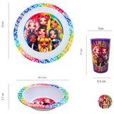 Zak Rainbow High kids plastic dinner set plate bowl tumbler (British brand)