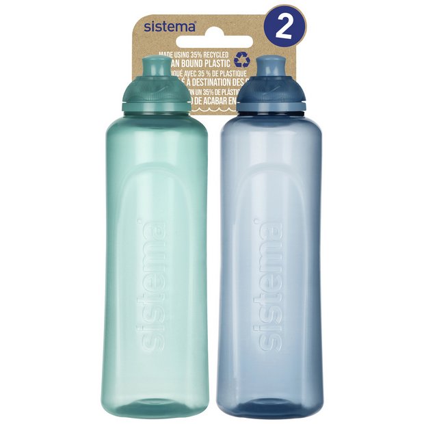 Sistema Hydrate Swift squeeze water bottle pack of two 480ml, UK version