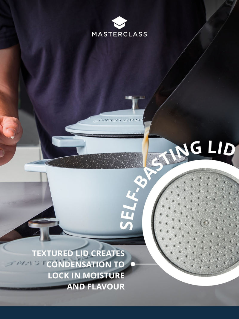 MasterClass blue cast aluminium casserole dish 2.5L, imported from the UK