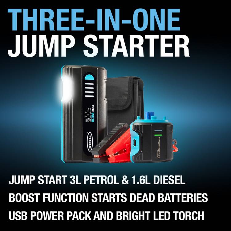 Ring 500A Ultraboost jump starter, imported from the UK