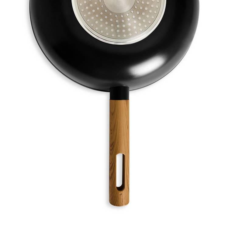 Habitat wood effect non-stick aluminium wok 28cm - British product