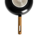 Habitat wood effect non-stick aluminium wok 28cm - British product