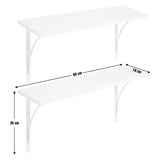 Habitat white bracket shelves 60cm set of 2 - British product