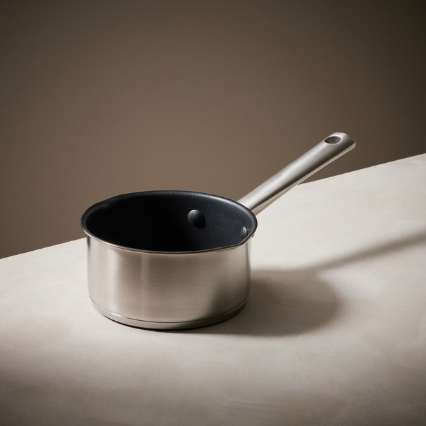 Habitat milk pan 14cm brushed stainless steel (British brand)