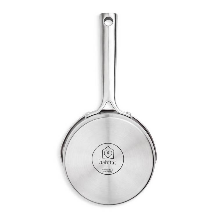 Habitat milk pan 14cm brushed stainless steel (British brand)
