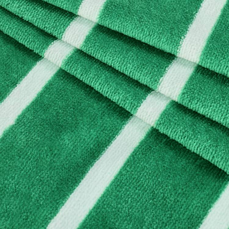 Habitat green skinny stripe beach towel 150x80cm, imported from the UK