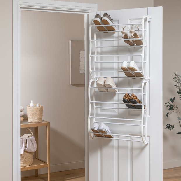 Argos Home shoe rack 8-shelf white, imported from the UK