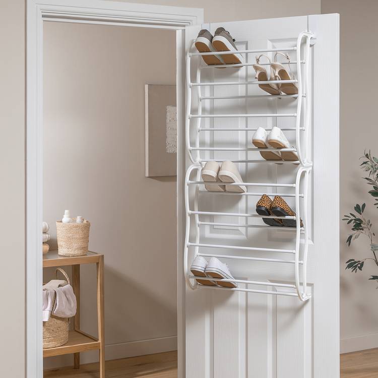 Argos Home shoe rack 8-shelf white, imported from the UK