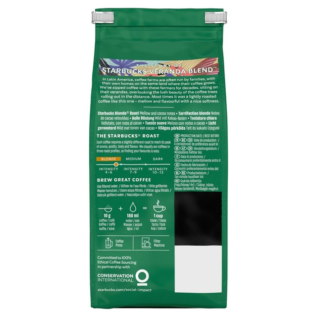 STARBUCKS Veranda Blend Blonde Roast Ground Coffee 200g GOODS M&S