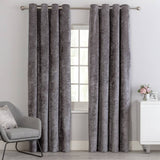Argos Argos Home Velvet Eyelet Curtains Charcoal 117x137cm- Buy online at McGrocer