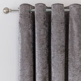 Argos Home velvet eyelet curtains in charcoal, 117x137cm - British product