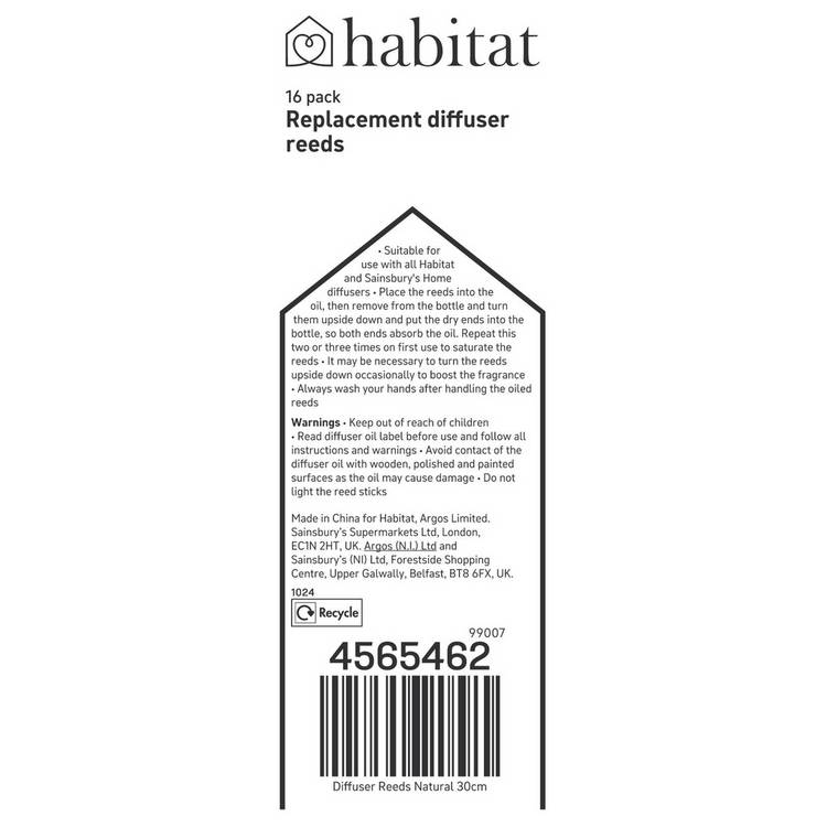 Habitat diffuser reeds replacement 30cm pack (British brand)