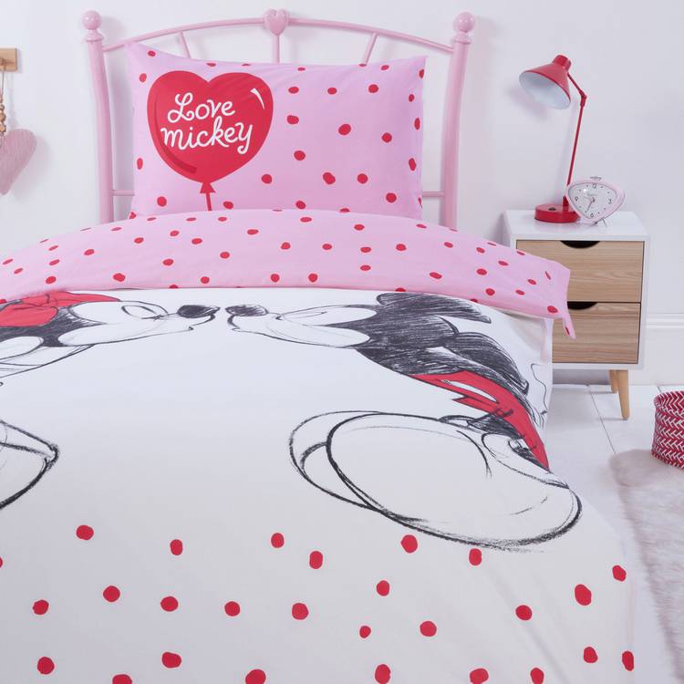Disney Mickey Minnie cotton kids bedding set single, UK version