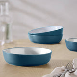 Argos Habitat Two Tone Navy & White Stoneware Pasta Bowls (Set of 4, 22cm)- Buy online at McGrocer