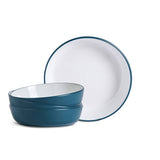 Habitat two-tone stoneware pasta bowls in navy and white, UK version