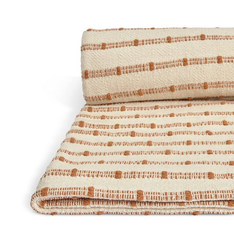 Habitat Global Throw neutral rust cotton 200x220cm - British product