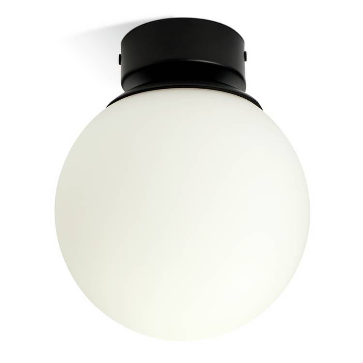 Habitat opal glass bathroom ceiling light black - British brand