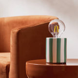 Habitat ceramic stripe bulb holder green, UK version
